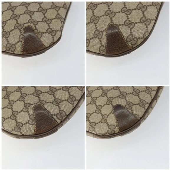 GUCCI GG Supreme Web Sherry Line Bag PVC Beige Gold 904 02 020 Auth BA7124 - Picture 14 of 16